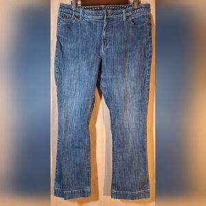 Lands' End Blue Flare & Wide Leg Jeans Sz 14 (Fits Like 12)